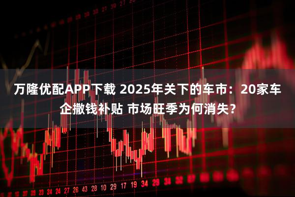 万隆优配APP下载 2025年关下的车市：20家车企撒钱补贴 市场旺季为何消失？
